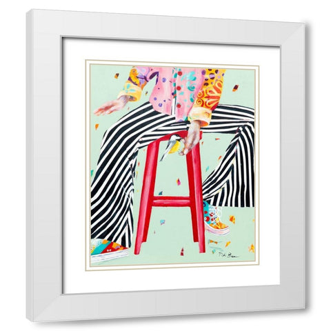 The Storyteller White Modern Wood Framed Art Print with Double Matting by Beer, Pamela K.