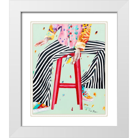 The Storyteller White Modern Wood Framed Art Print with Double Matting by Beer, Pamela K.