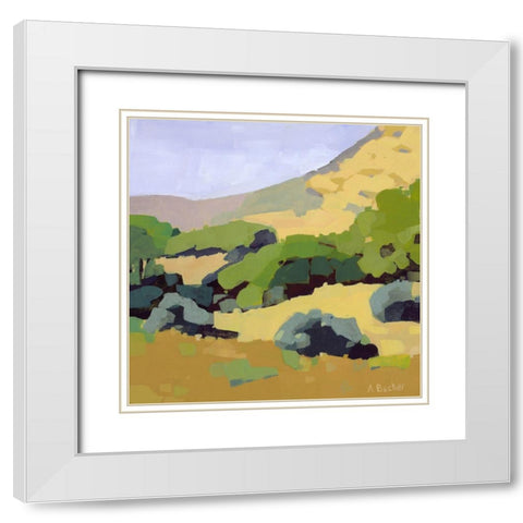 Hillside White Modern Wood Framed Art Print with Double Matting by Becker, Anne