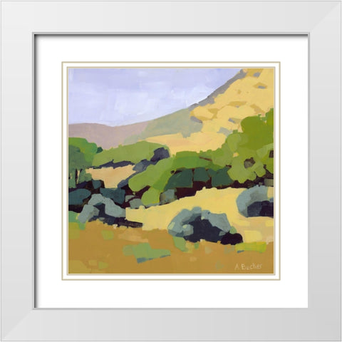 Hillside White Modern Wood Framed Art Print with Double Matting by Becker, Anne
