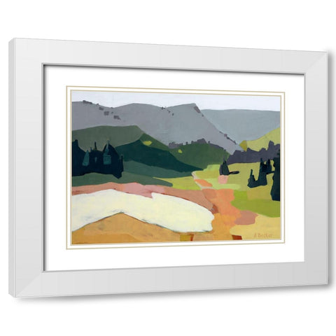 Snow Patch White Modern Wood Framed Art Print with Double Matting by Becker, Anne