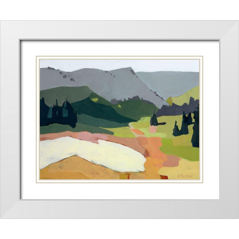 Snow Patch White Modern Wood Framed Art Print with Double Matting by Becker, Anne