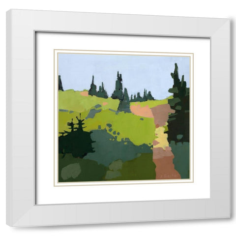 Trail to The Top White Modern Wood Framed Art Print with Double Matting by Becker, Anne
