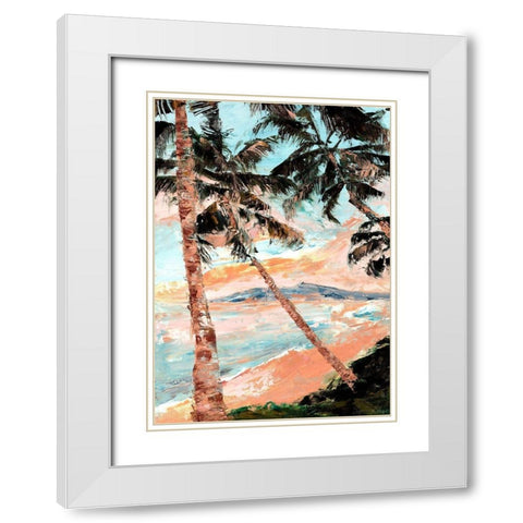 Paradise Palms White Modern Wood Framed Art Print with Double Matting by Blaise, Tiffany