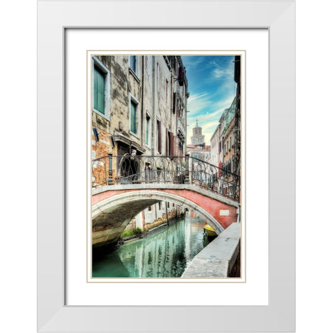 Venetian Canale #21 White Modern Wood Framed Art Print with Double Matting by Blaustein, Alan