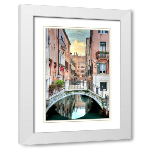 Venetian Canale #20 White Modern Wood Framed Art Print with Double Matting by Blaustein, Alan