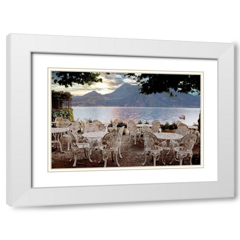 Lake Caffe #5 White Modern Wood Framed Art Print with Double Matting by Blaustein, Alan