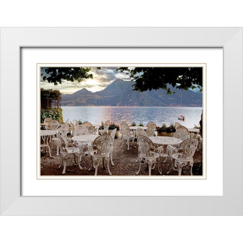 Lake Caffe #5 White Modern Wood Framed Art Print with Double Matting by Blaustein, Alan
