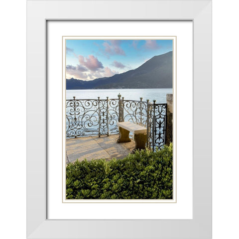 Giardino sul Lago #8 White Modern Wood Framed Art Print with Double Matting by Blaustein, Alan