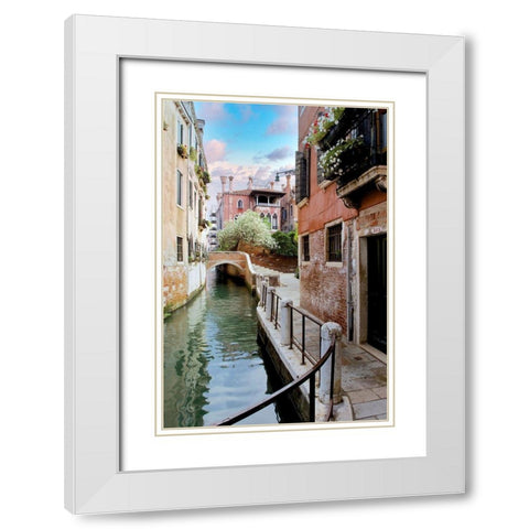Venetian Canale #8 White Modern Wood Framed Art Print with Double Matting by Blaustein, Alan
