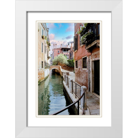 Venetian Canale #8 White Modern Wood Framed Art Print with Double Matting by Blaustein, Alan