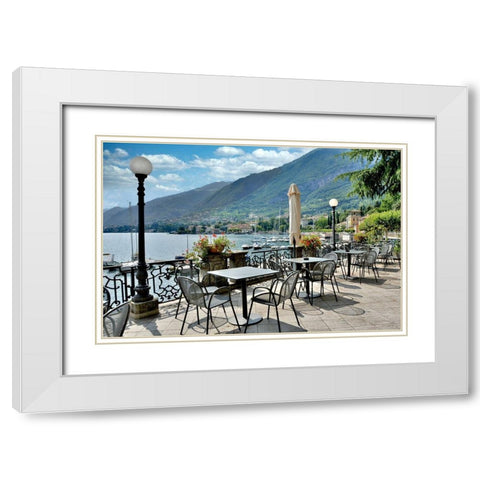 Lake Caffe #4 White Modern Wood Framed Art Print with Double Matting by Blaustein, Alan