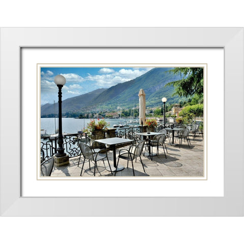 Lake Caffe #4 White Modern Wood Framed Art Print with Double Matting by Blaustein, Alan