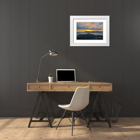 Wickaninnish Sunset White Modern Wood Framed Art Print with Double Matting by Burdick, Chuck