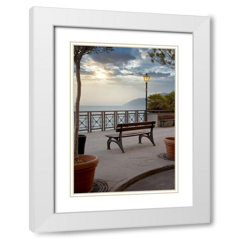 Monterosso Sunrise #2 White Modern Wood Framed Art Print with Double Matting by Blaustein, Alan