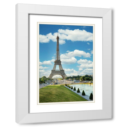 Eiffel Tower View III White Modern Wood Framed Art Print with Double Matting by Blaustein, Alan