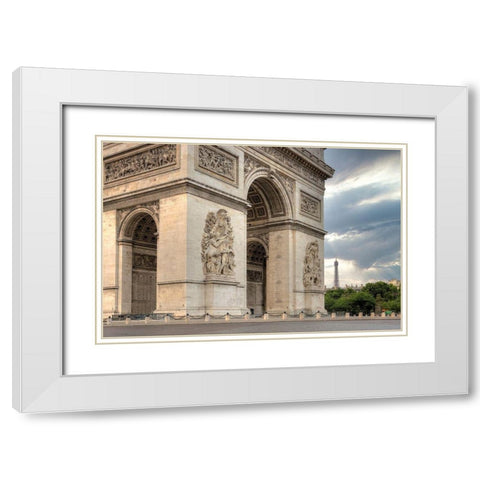 Paris Cityscape I White Modern Wood Framed Art Print with Double Matting by Blaustein, Alan