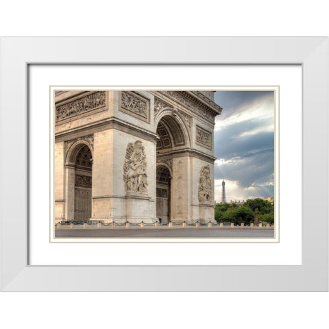 Paris Cityscape I White Modern Wood Framed Art Print with Double Matting by Blaustein, Alan