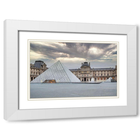 The Louvre Palace Museum II White Modern Wood Framed Art Print with Double Matting by Blaustein, Alan