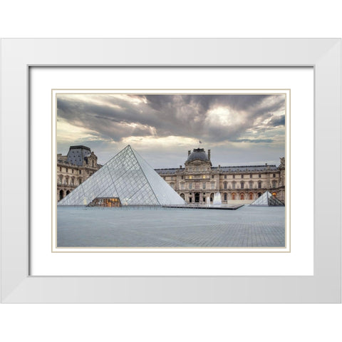 The Louvre Palace Museum II White Modern Wood Framed Art Print with Double Matting by Blaustein, Alan