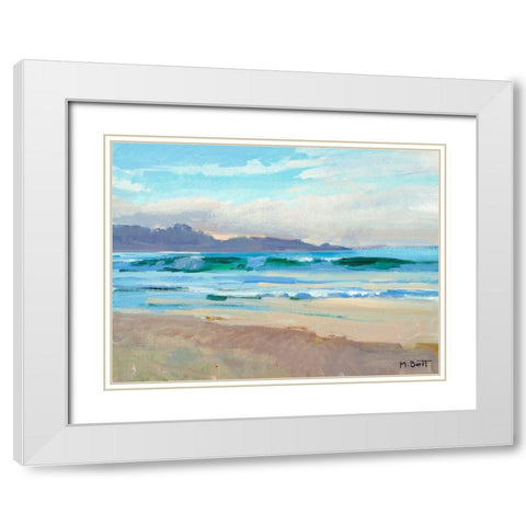 Carmel Beach White Modern Wood Framed Art Print with Double Matting by Burtt, Marcia