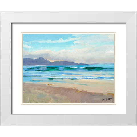Carmel Beach White Modern Wood Framed Art Print with Double Matting by Burtt, Marcia