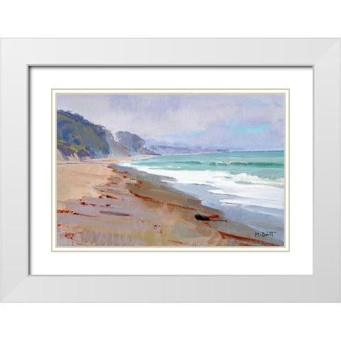 Pearly Morning White Modern Wood Framed Art Print with Double Matting by Burtt, Marcia