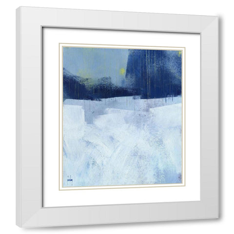 Blue Sticks White Modern Wood Framed Art Print with Double Matting by Bailey, Paul
