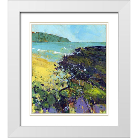 Clarach Bay White Modern Wood Framed Art Print with Double Matting by Bailey, Paul