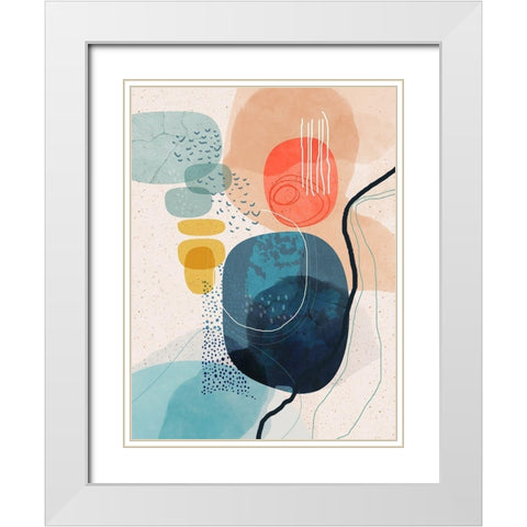 Prelude White Modern Wood Framed Art Print with Double Matting by Banerjee, Ishita