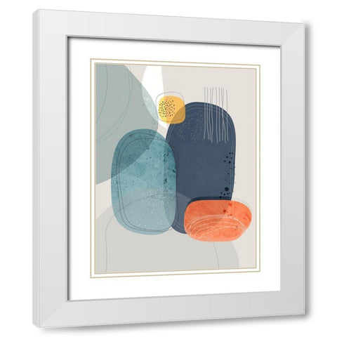Rock Faces White Modern Wood Framed Art Print with Double Matting by Banerjee, Ishita