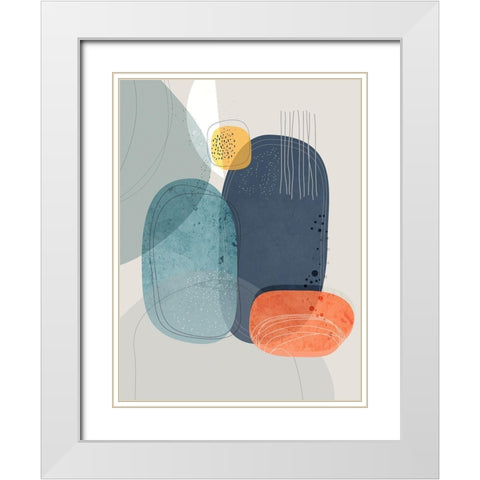 Rock Faces White Modern Wood Framed Art Print with Double Matting by Banerjee, Ishita