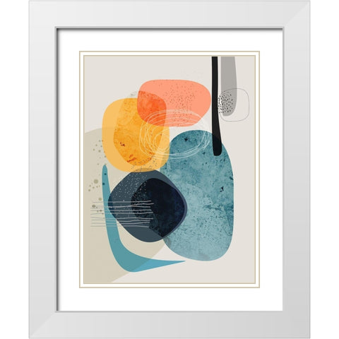 Rocks Duo 2 White Modern Wood Framed Art Print with Double Matting by Banerjee, Ishita