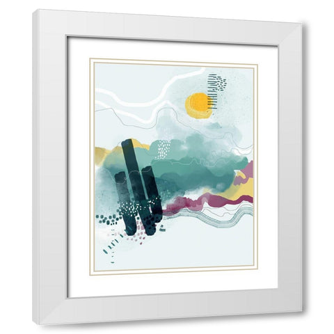 Seafoam White Modern Wood Framed Art Print with Double Matting by Banerjee, Ishita