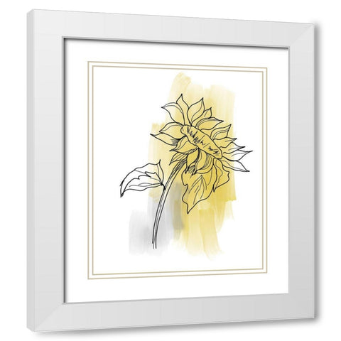 Botanique en Gris 2 White Modern Wood Framed Art Print with Double Matting by Baker, Bronwyn