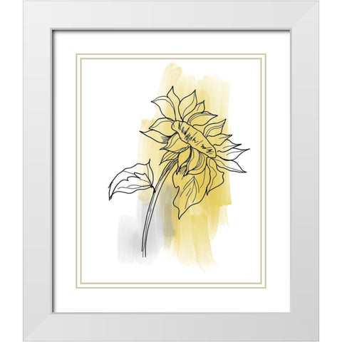 Botanique en Gris 2 White Modern Wood Framed Art Print with Double Matting by Baker, Bronwyn