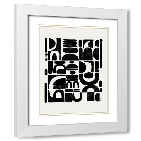 Fragmented White Modern Wood Framed Art Print with Double Matting by Banerjee, Ishita