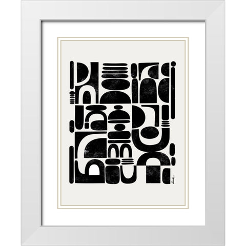 Fragmented White Modern Wood Framed Art Print with Double Matting by Banerjee, Ishita