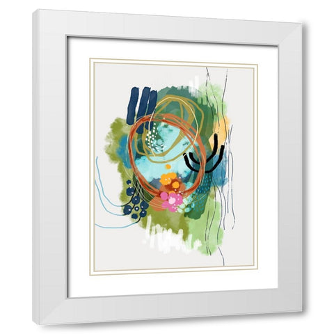 Lilies On The Lake White Modern Wood Framed Art Print with Double Matting by Banerjee, Ishita