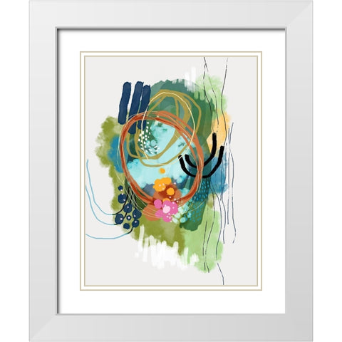 Lilies On The Lake White Modern Wood Framed Art Print with Double Matting by Banerjee, Ishita