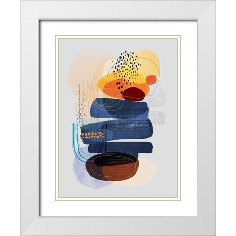 Oceans Apart White Modern Wood Framed Art Print with Double Matting by Banerjee, Ishita