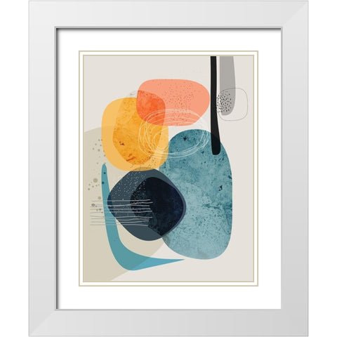 Tangled Rocks White Modern Wood Framed Art Print with Double Matting by Banerjee, Ishita
