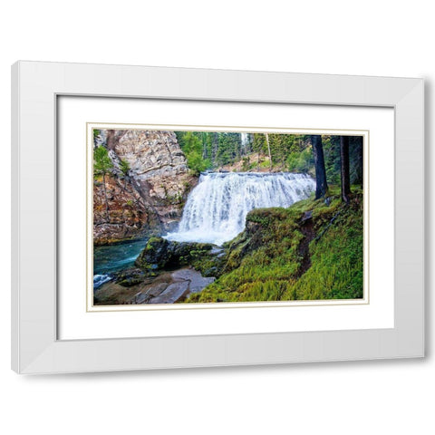 South Fork Falls White Modern Wood Framed Art Print with Double Matting by Broom, Michael