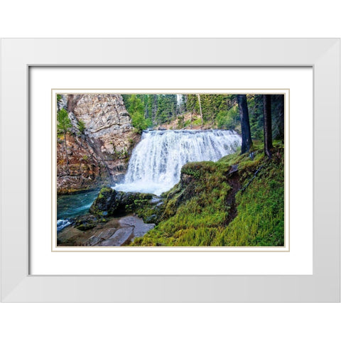 South Fork Falls White Modern Wood Framed Art Print with Double Matting by Broom, Michael