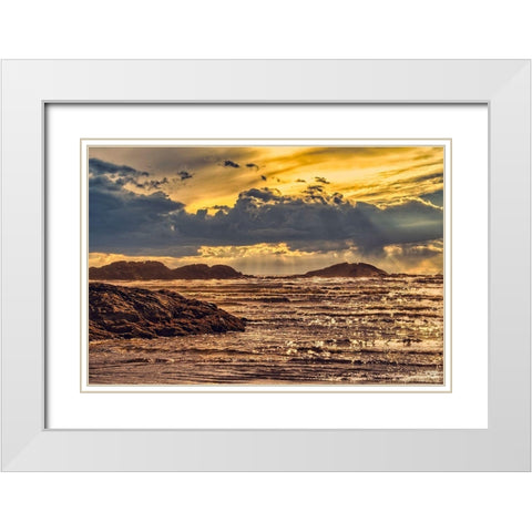 Golden Sunset White Modern Wood Framed Art Print with Double Matting by Burdick, Chuck