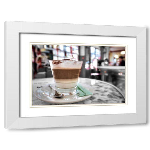 Capuccino-Montmartre White Modern Wood Framed Art Print with Double Matting by Blaustein, Alan