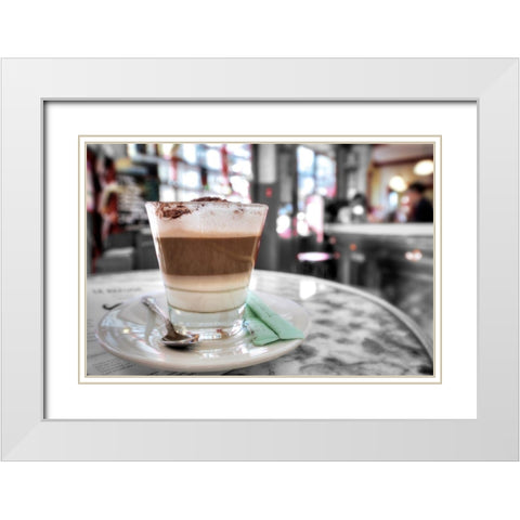 Capuccino-Montmartre White Modern Wood Framed Art Print with Double Matting by Blaustein, Alan