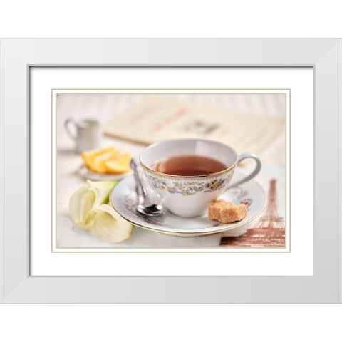 Cafe de Paris No. 2 White Modern Wood Framed Art Print with Double Matting by Blaustein, Alan