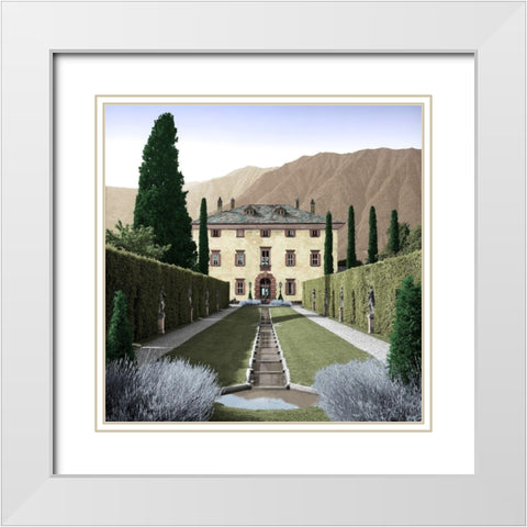 Villa Balbiano No. 3 White Modern Wood Framed Art Print with Double Matting by Blaustein, Alan