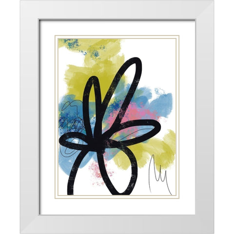 Pop Flower No. 1 White Modern Wood Framed Art Print with Double Matting by Baker, Bronwyn